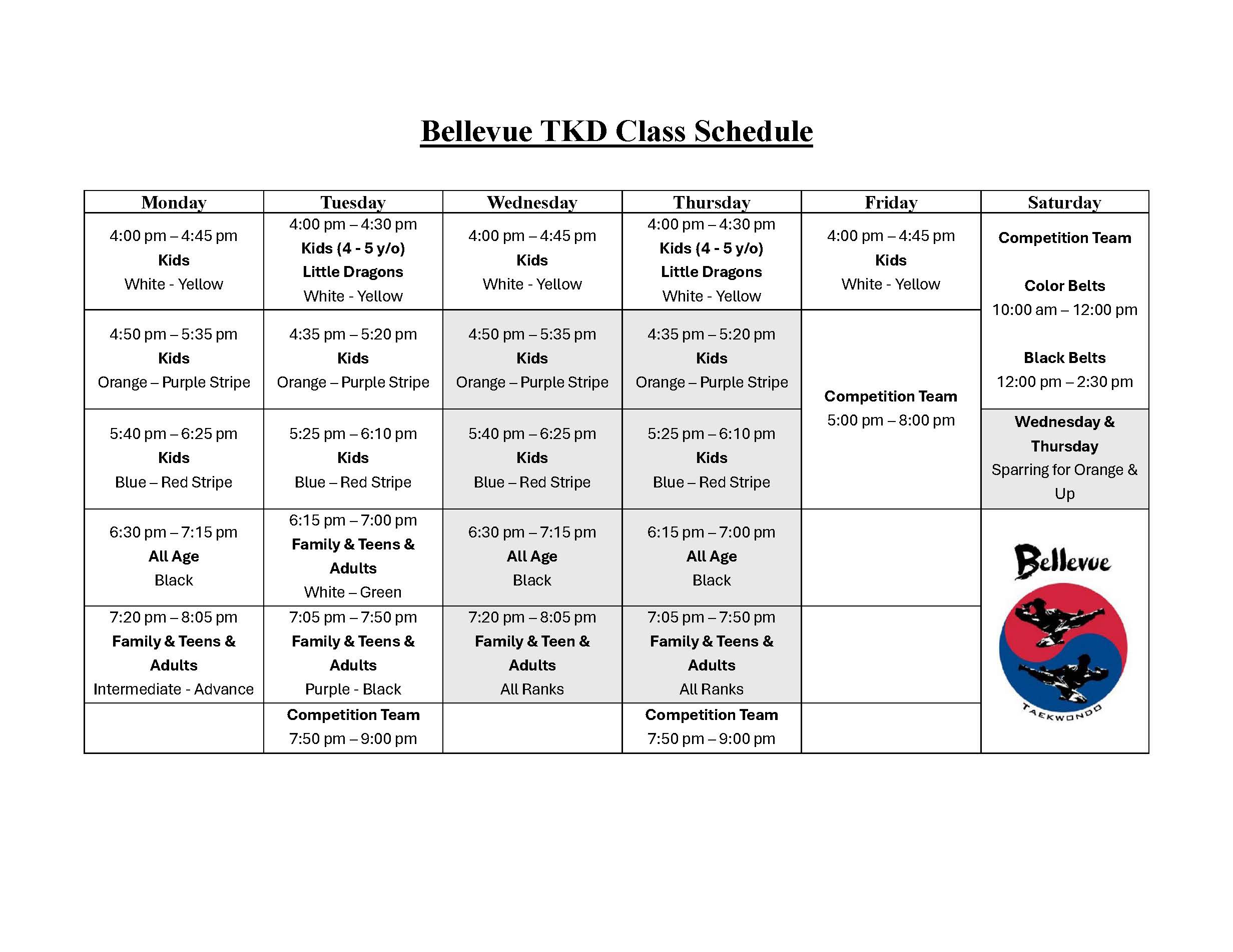 2025 Schedule